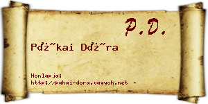Pákai Dóra névjegykártya